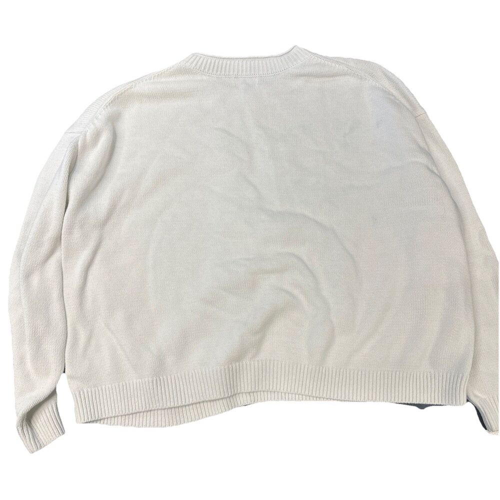 STAUD Giada Fish Knit Sweater Ivory - Size Large - Picture 3 of 6